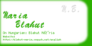 maria blahut business card